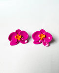 Aretes Mini Orquídea Fucsia