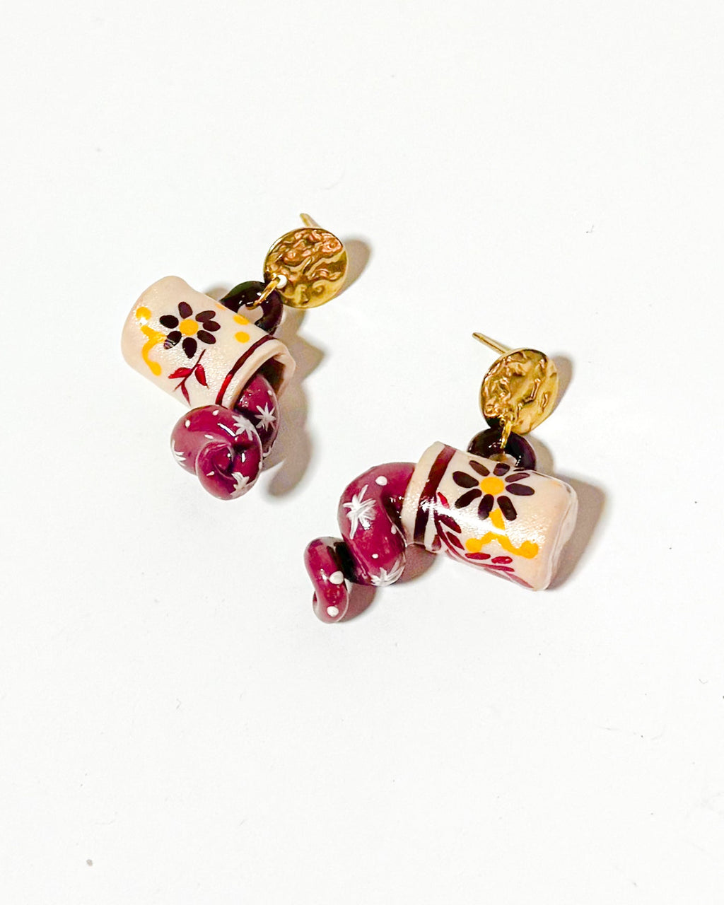 Tazas de colada morada | Aretes