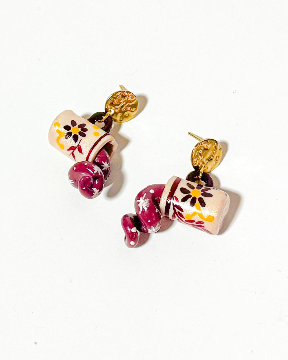 Tazas de colada morada | Aretes