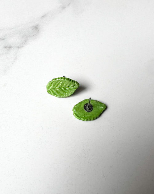 Hoja verde - Aretes Mini