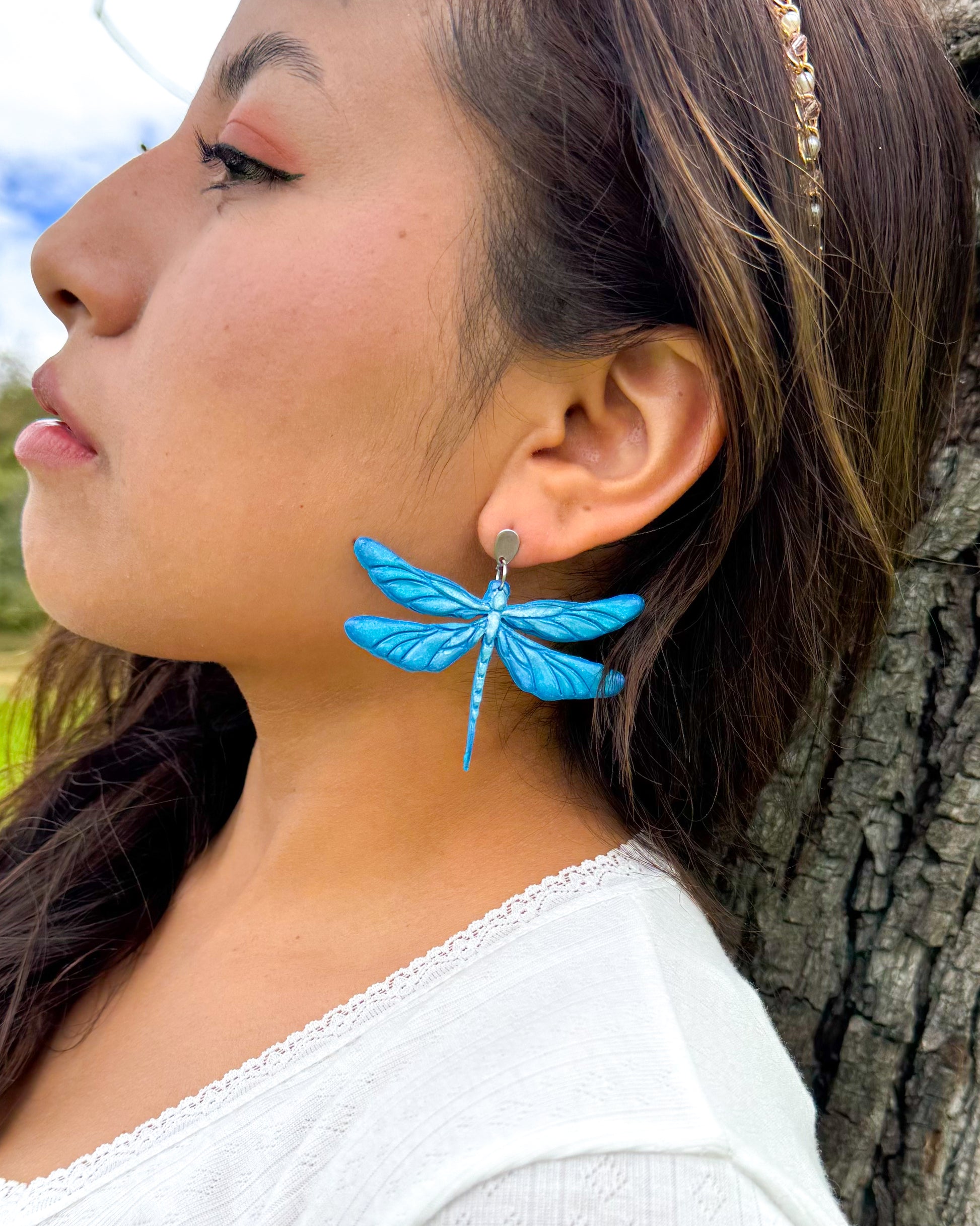 Libélula azul | Aretes