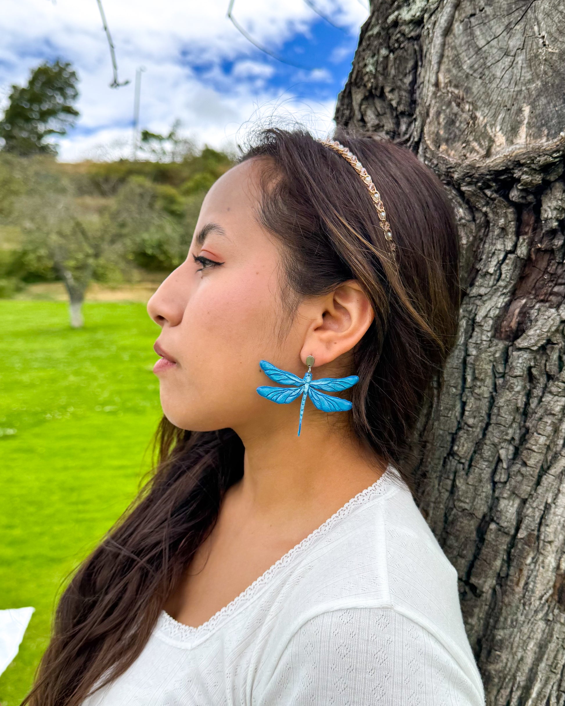 Libélula azul | Aretes