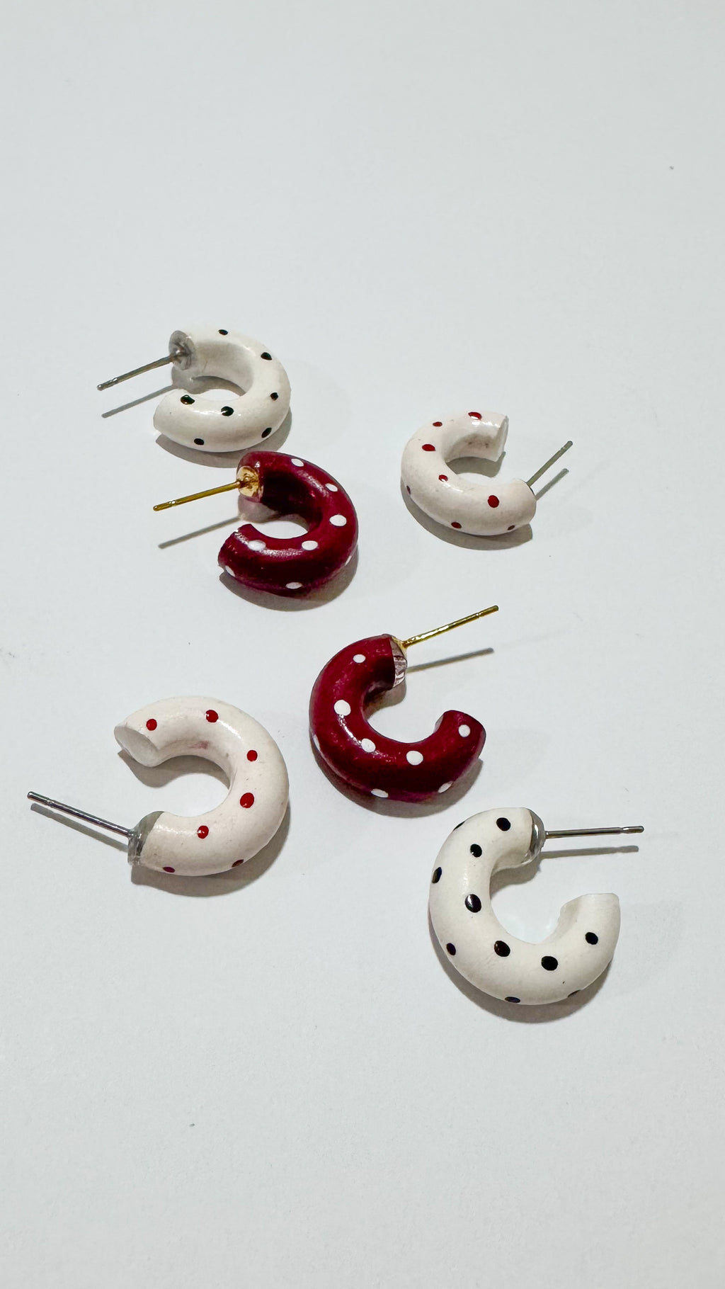 Red polka | Mini hoops