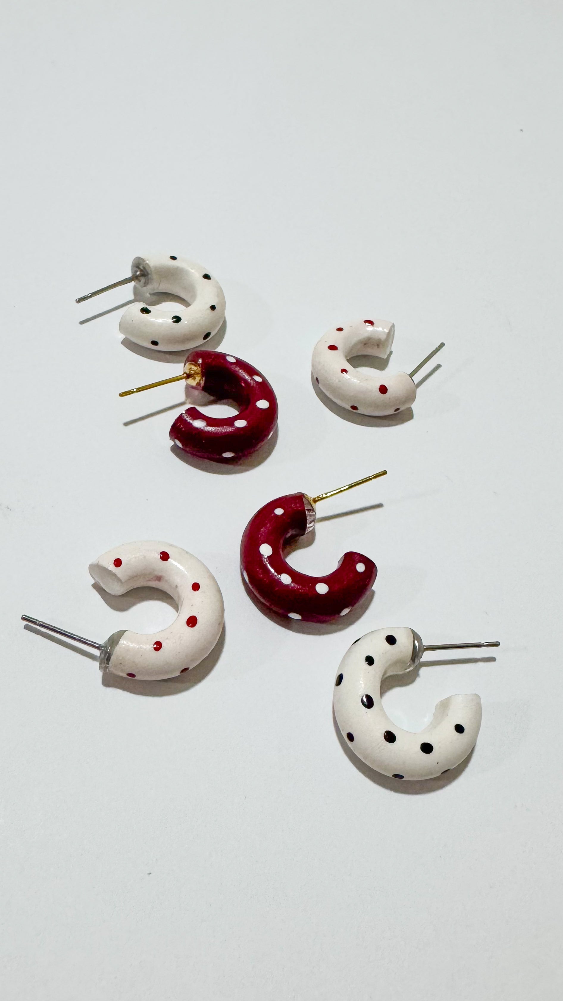 Red polka | Mini hoops