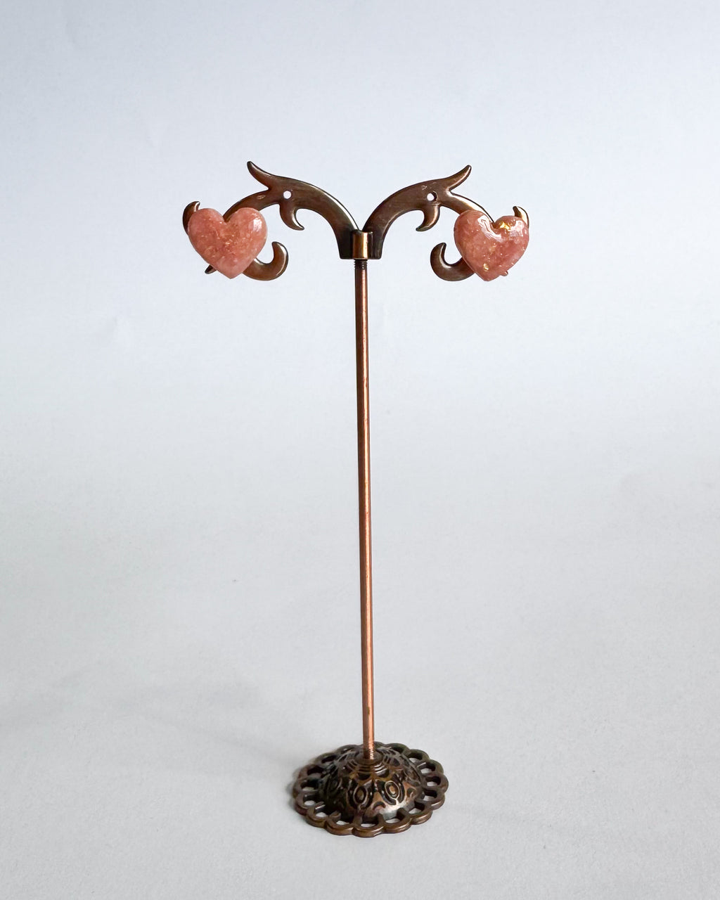 🌸 Corazón mármol | Studs