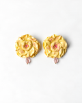 Aretes de rosa amarilla (Maxi)