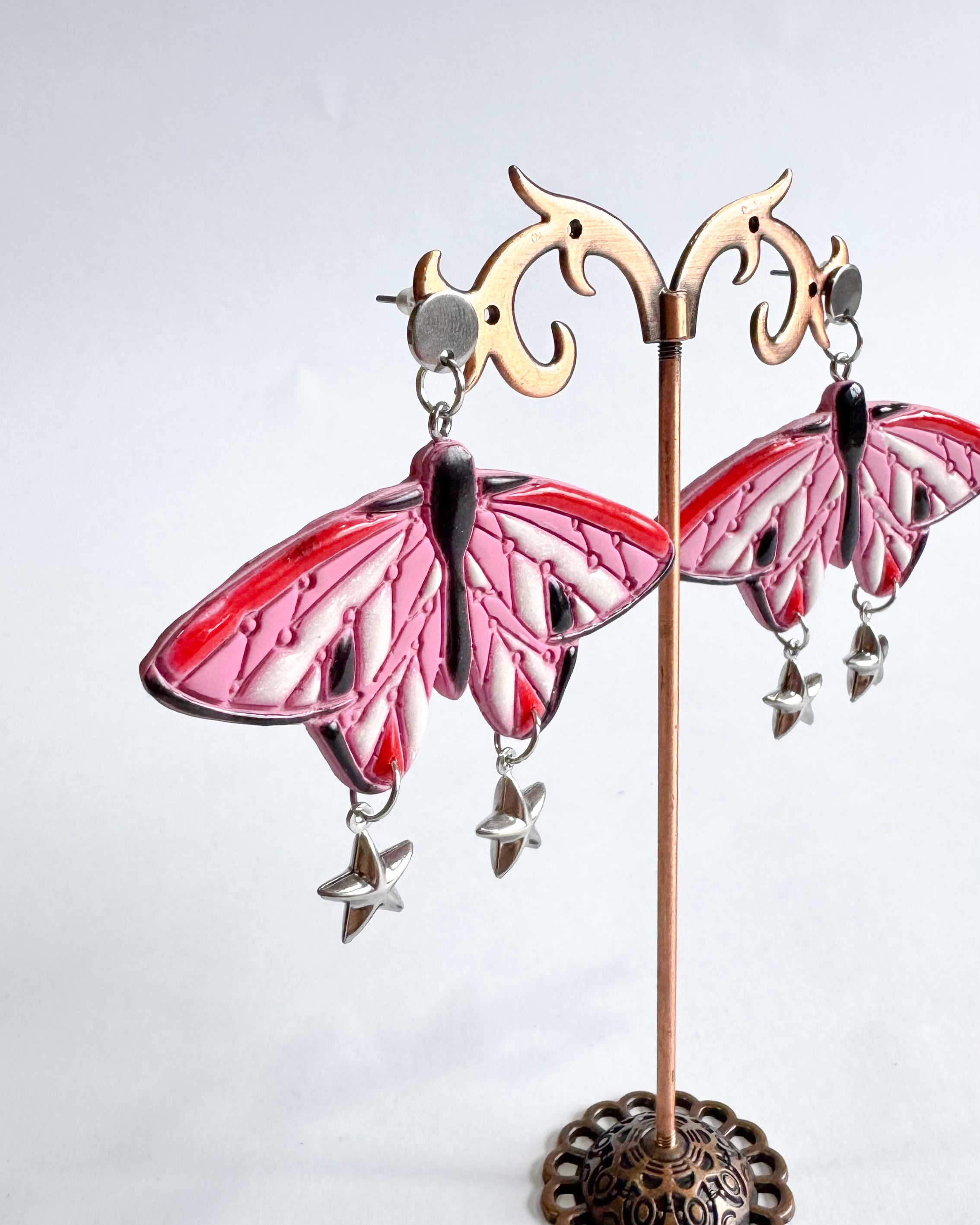 🌸 Polillas Rosa | Maxi aretes