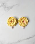 Aretes de rosa amarilla (Maxi)