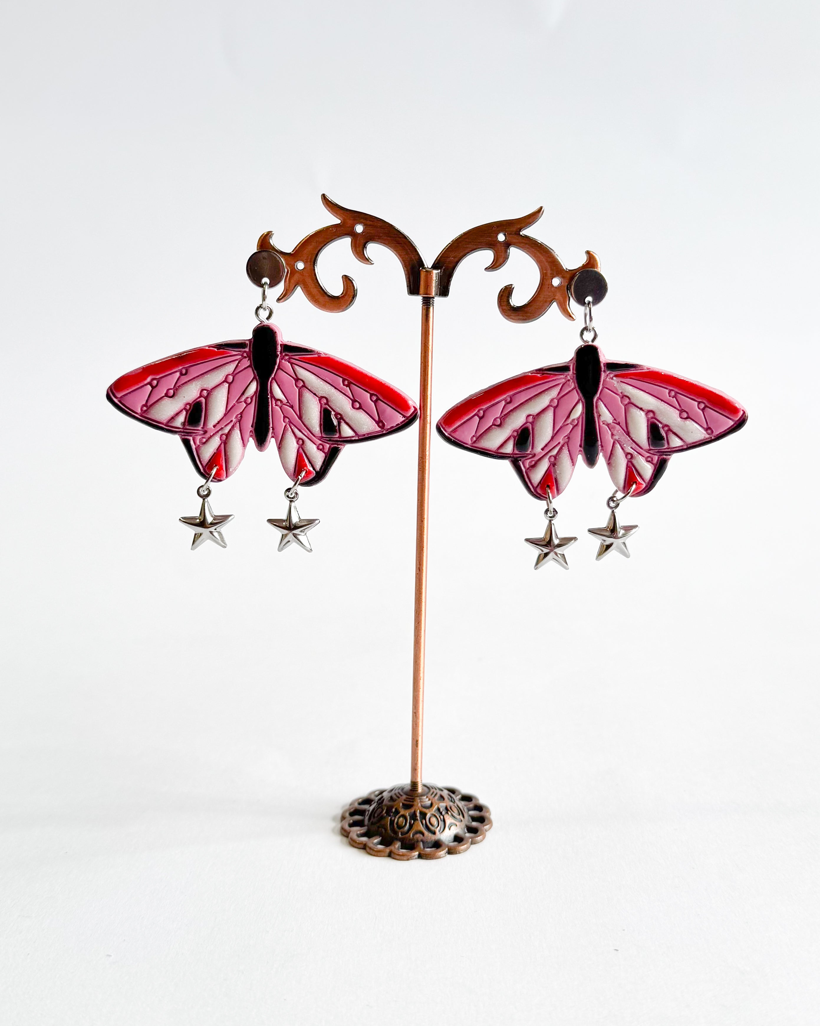 🌸 Polillas Rosa | Maxi aretes