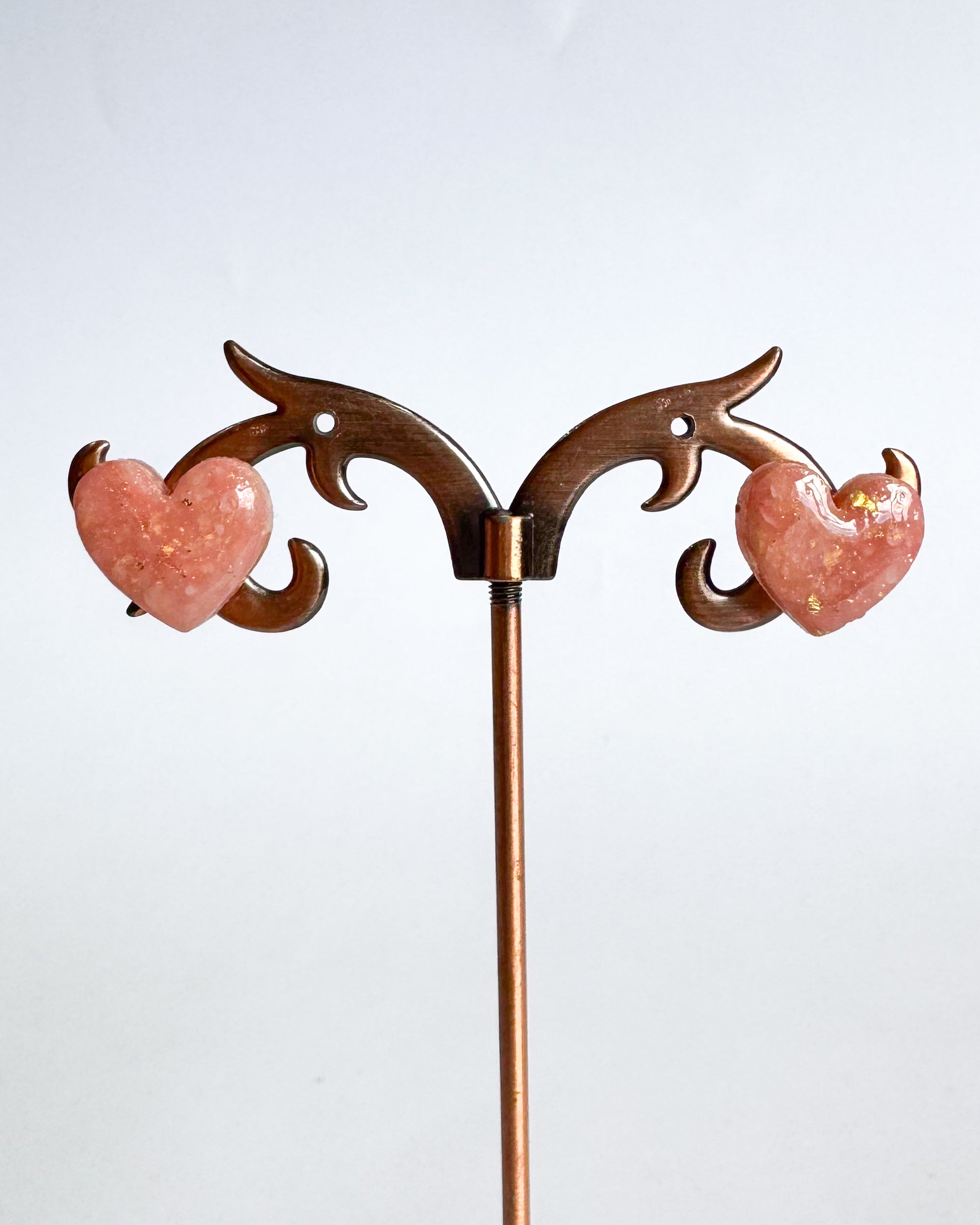 🌸 Corazón mármol | Studs