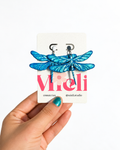 ✨Aretes Libélula azul