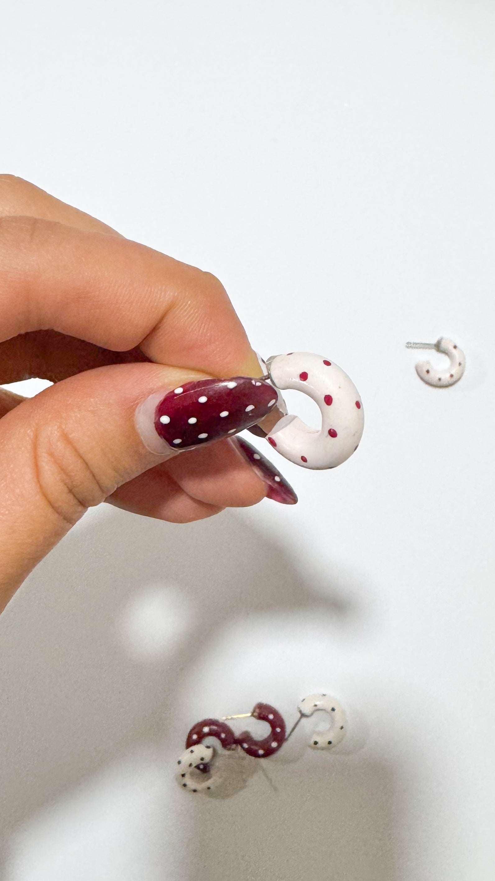 Red polka | Mini hoops