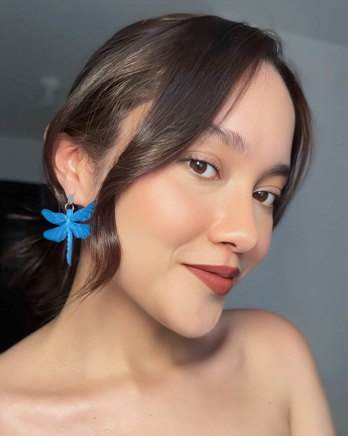 ✨Aretes Libélula azul