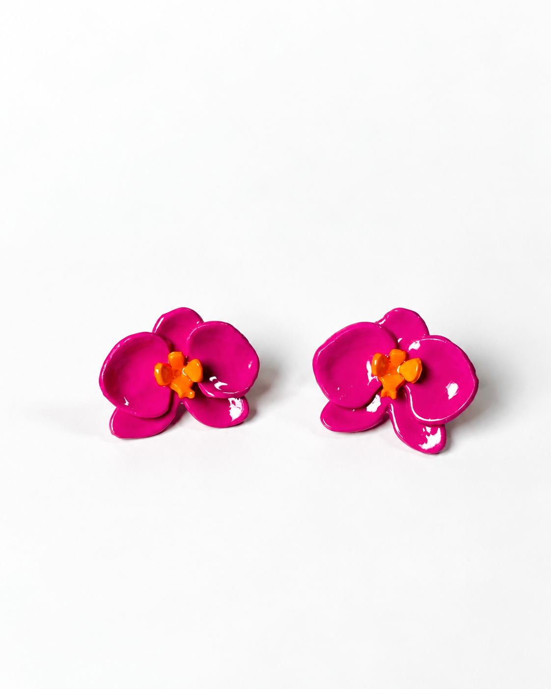 Aretes Mini Orquídea Fucsia